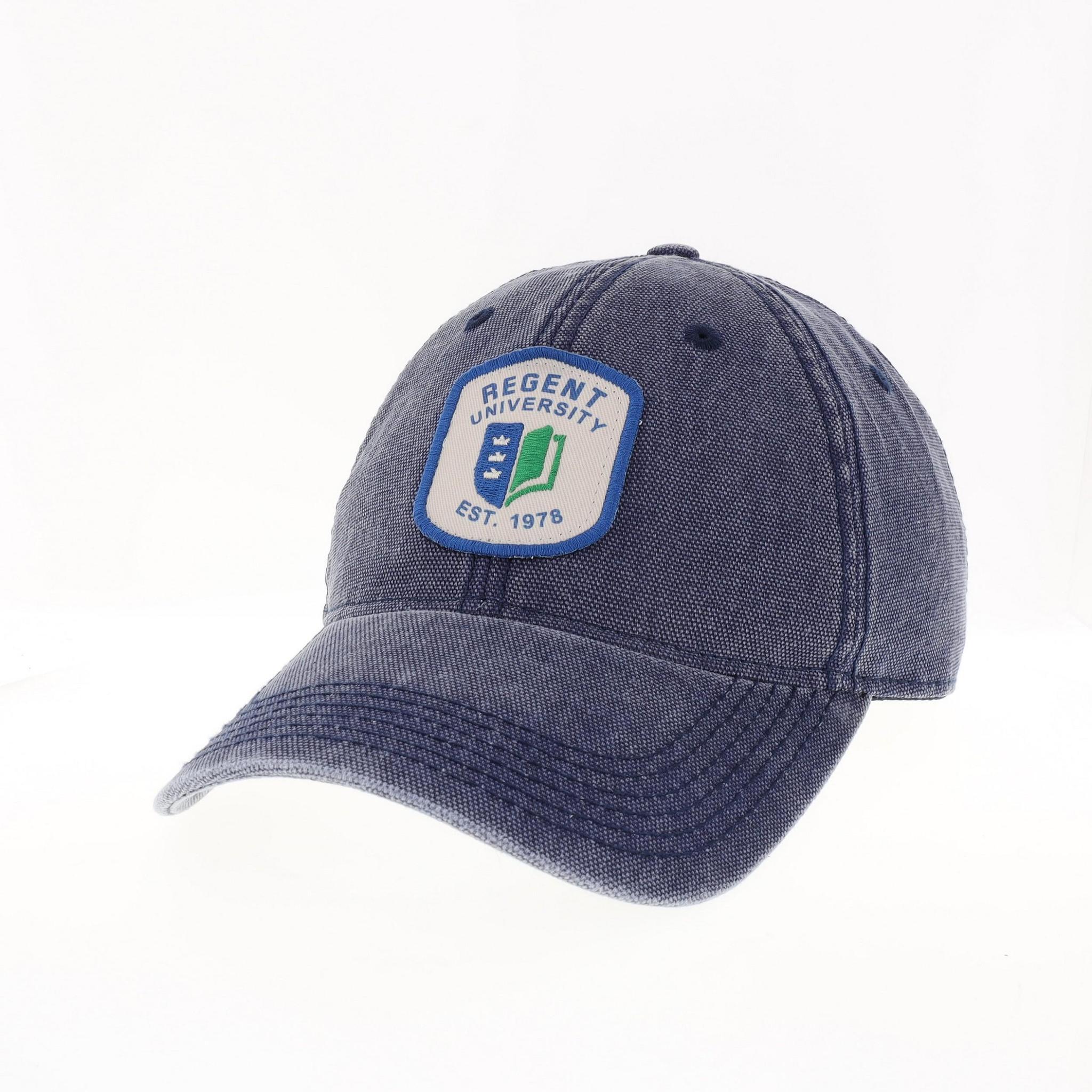 Regent University with Shield Hat Denim Regent Gift Shop