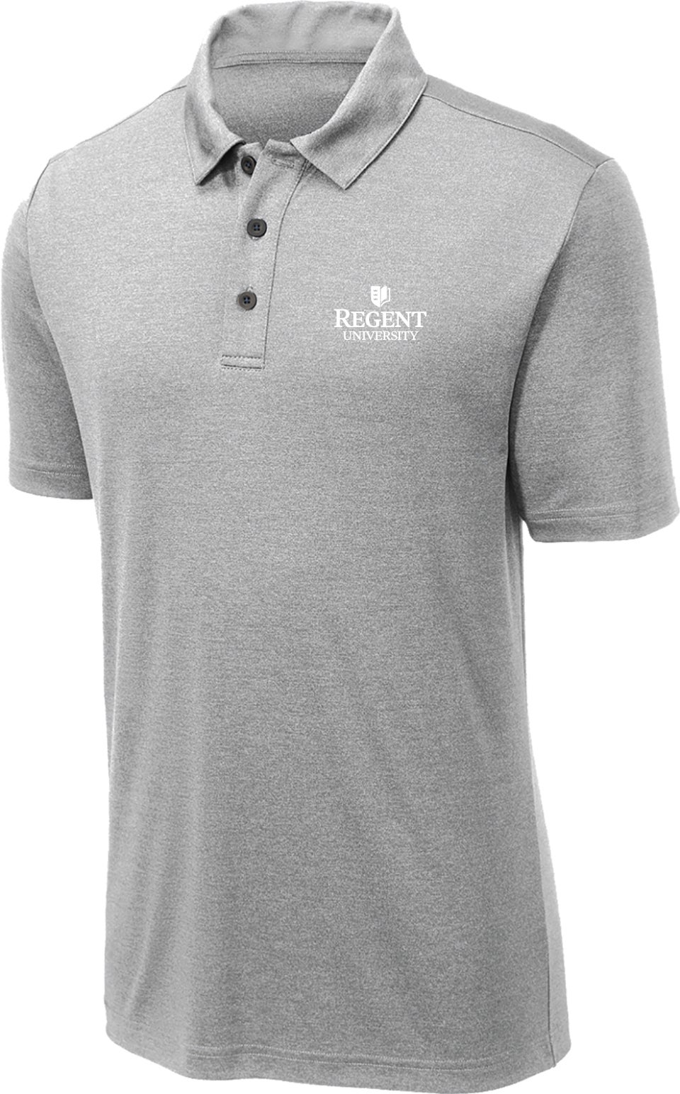 Regent University with Shield Performance Polo - Light Gray | Regent ...