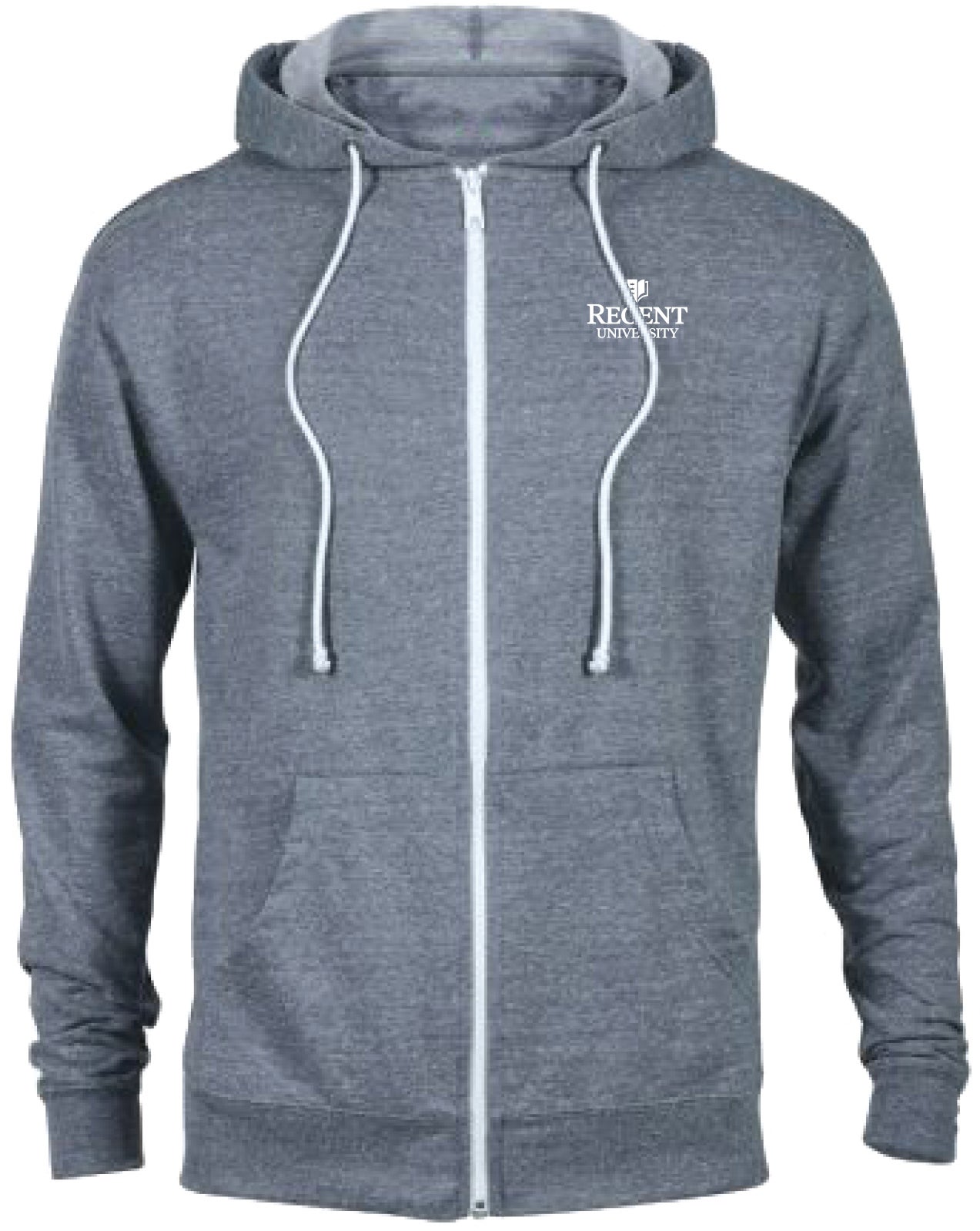 Regent University with Shield Full Zip Heather Denim Regent Gift Shop